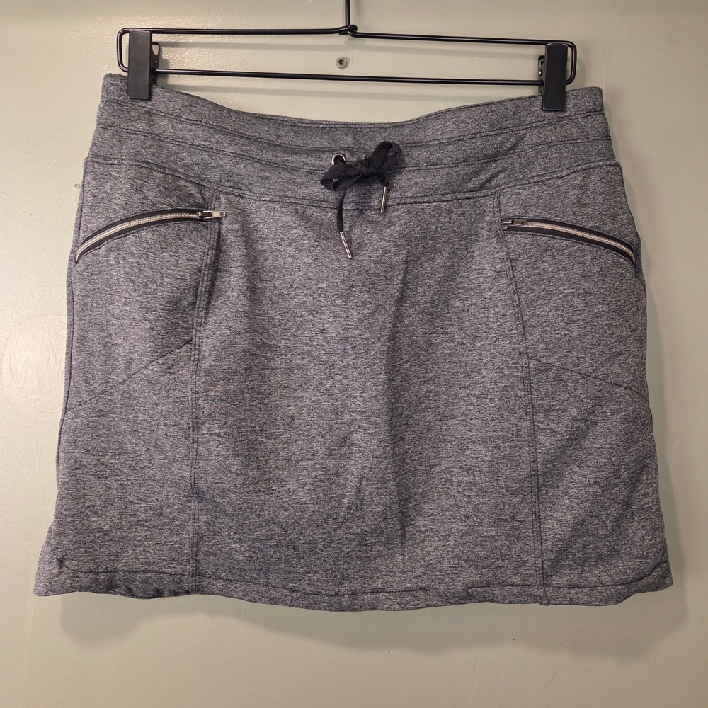 Tangerine Women's Drawstring Waist Skort w Pockets Heathered Gray Size M